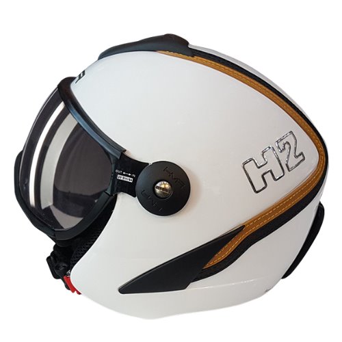 [17/18] 햄머 바이저 헬멧 H2 레더 222 (화이트-브라운) + 변색 렌즈 바이저 (VTFS10B)